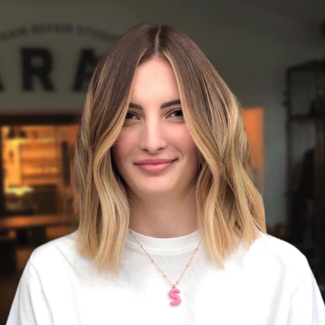 37 Most Stylish Long Bob Hairstyles To Try in 2022 — Caramel Ombre Lob Haircut