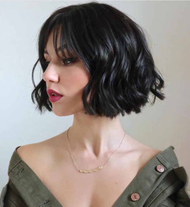 37 Most Stylish Long Bob Hairstyles To Try in 2022 — Curly Long Bob with Wispy Bangs