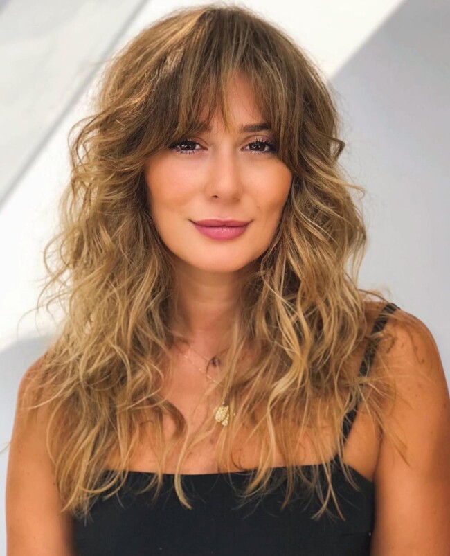 70+ Curtain Bangs That Are So Cute — Layered Haircut for Curly Hair