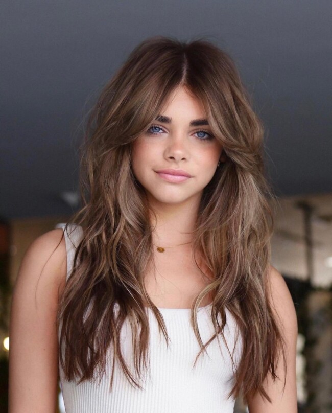 70+ Curtain Bangs That Are So Cute — Soft Layered Bronze Haircut