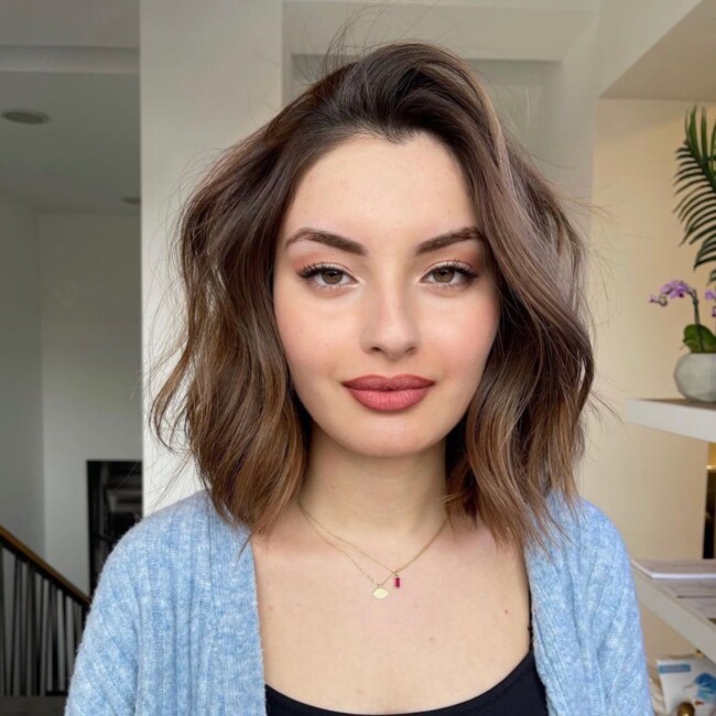 37 Most Stylish Long Bob Hairstyles To Try in 2022 — Side Part Cold Coffee Lob Hairstyle