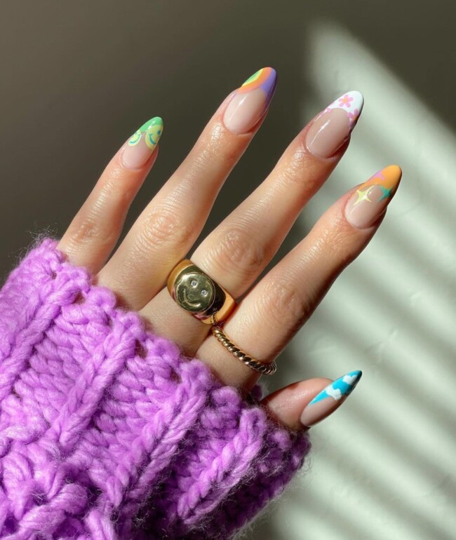 30 Aesthetic Pastel Nails That Are Perfect For Spring — Mix n Match French Nail Art