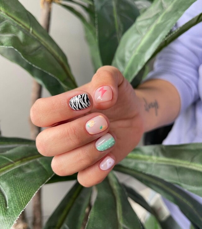 47 Best Spring Nails That Goes With Everything — Mixed Spring Nails Design