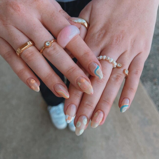 30 Aesthetic Pastel Nails That Are Perfect For Spring — Mixed Design Pastel Color Nail Art