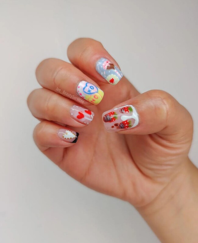 38 Short Summer Nails 2022 — Cute Mixed Nail Art