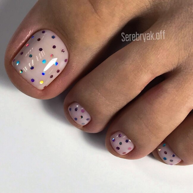 72 Cute Toe Nail Designs — Colorful Dot Pedicure