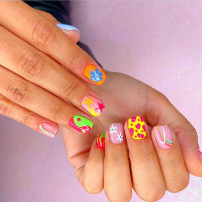 47 Best Spring Nails That Goes With Everything — Mix and Match Funky Nail Art