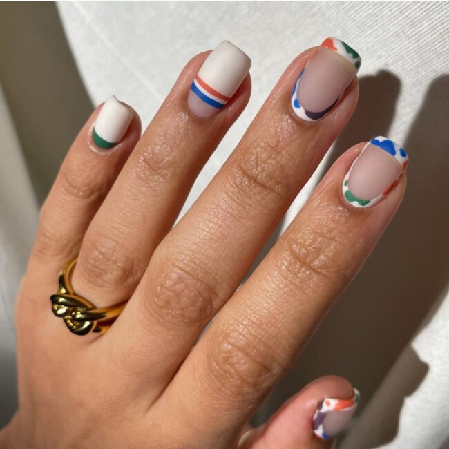 38 Short Summer Nails 2022 — Mismatched Short Nail Art