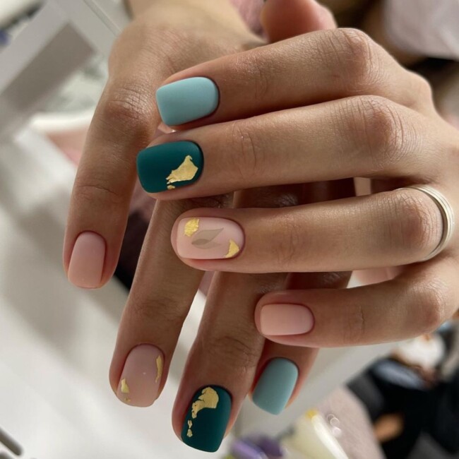 47 Best Spring Nails That Goes With Everything — Mixed Matte Nail Colors