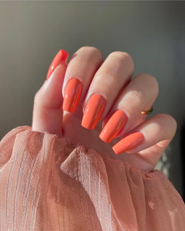 27 Best Summer Nail Colors — Peach Orange Nails