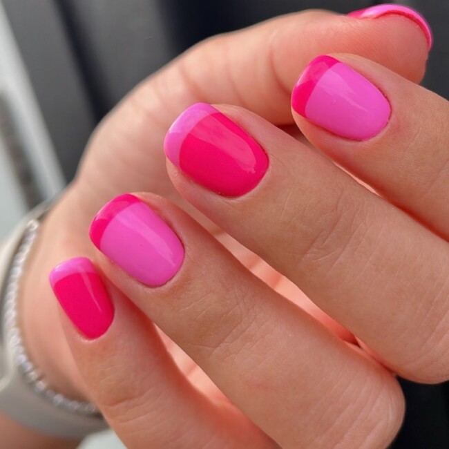 27 Best Summer Nail Colors — Barbie Pink and Hot Pink Short Nails