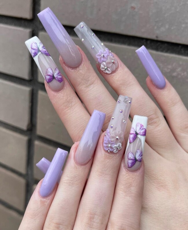 42 Hottest Acrylic Spring Nail Designs — acrylic nails, spring acrylic nails 2022, spring nail designs 2022, acrylic nail designs, nail designs 2022, 3d flower nails, acrylic 3d flower nails, pastel nails