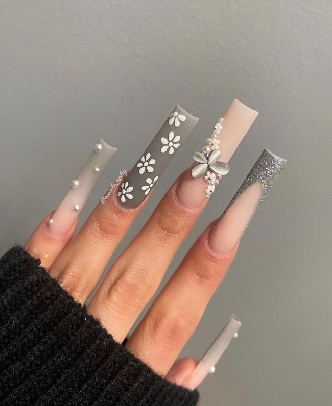 42 Hottest Acrylic Spring Nail Designs — acrylic nails, spring acrylic nails 2022, spring nail designs 2022, acrylic nail designs, nail designs 2022, 3d flower nails, acrylic 3d flower nails, pastel nails