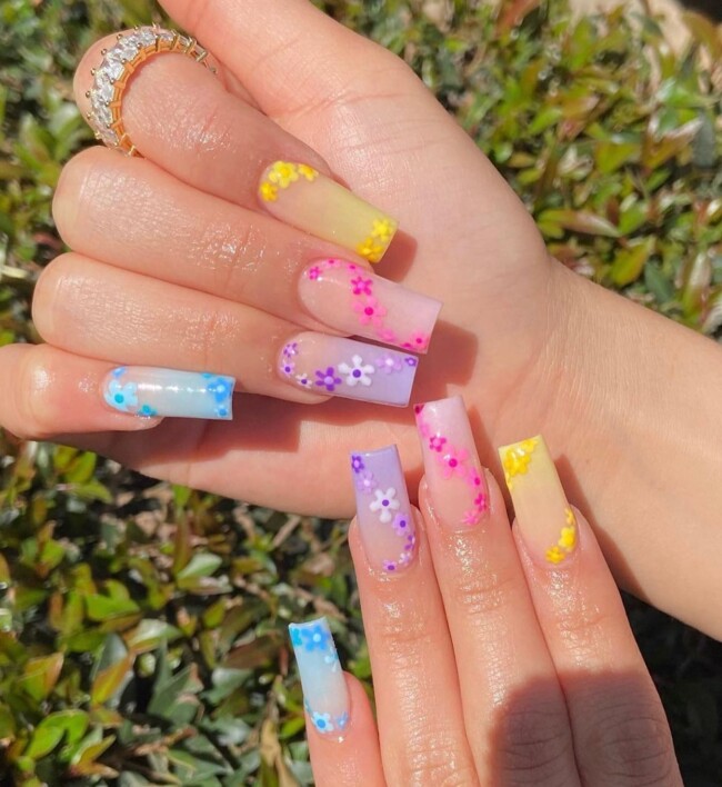 42 Hottest Acrylic Spring Nail Designs — acrylic nails, spring acrylic nails 2022, spring nail designs 2022, acrylic nail designs, nail designs 2022, 3d flower nails, acrylic 3d flower nails, pastel nails