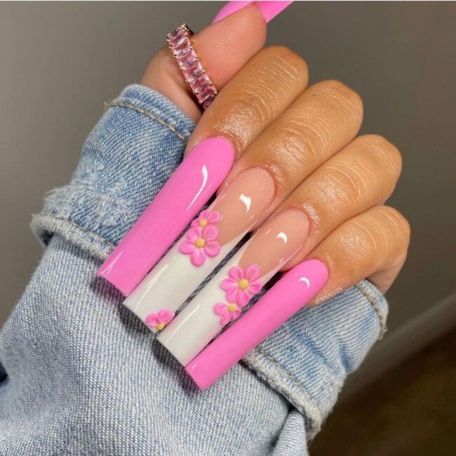 42 Hottest Acrylic Spring Nail Designs — acrylic nails, spring acrylic nails 2022, spring nail designs 2022, acrylic nail designs, nail designs 2022, 3d flower nails, acrylic 3d flower nails, pastel nails