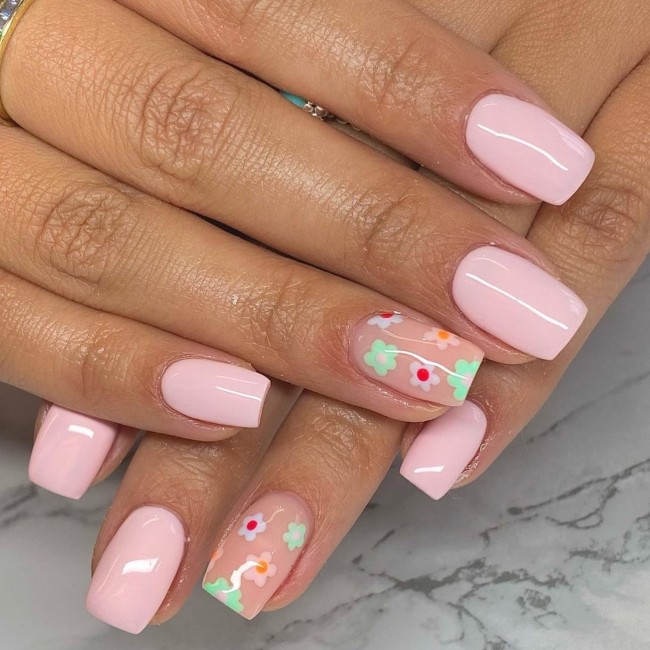 30 Best Spring Nail Colors and Designs — Daisy & Pink Nail Design