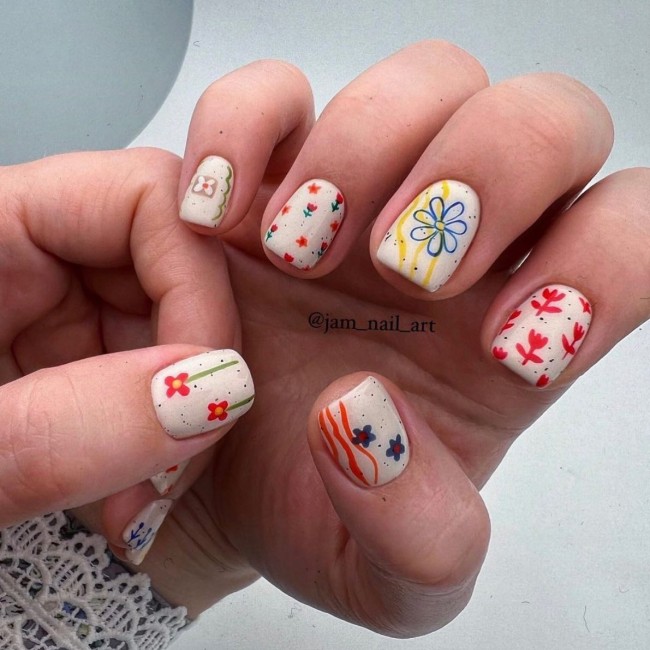 30 Mix and Match Short Nail Ideas — Tulip & Daisy Nail Design