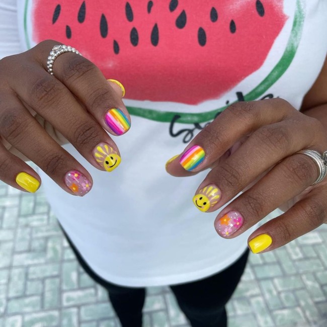 30 Mix and Match Short Nail Ideas — Bright Fun Short Nail Art