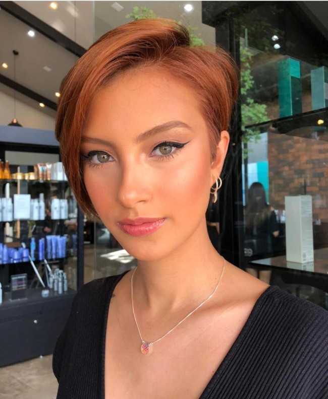 30 Best Short Haircut To Try This Summer — Copper Red Pixie Haircut