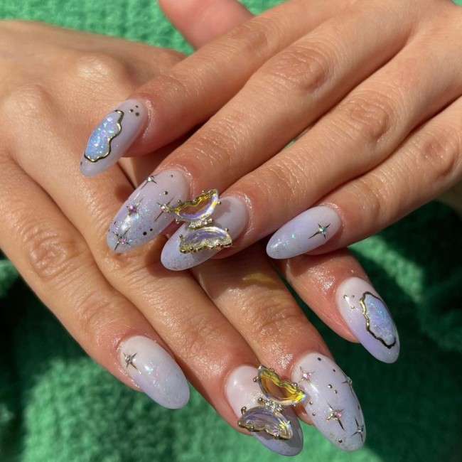 44 Cute Butterfly Nail Art Designs — Butterfly Kawaii Nails