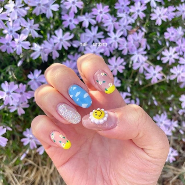 70 Pretty Nails That Are Appropriate To Wear in Summer — Cow, Flower & Sun