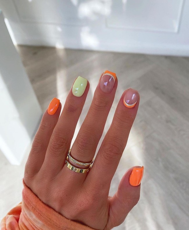 70 Pretty Nails That Are Appropriate To Wear in Summer — Cuff & French Short Nails