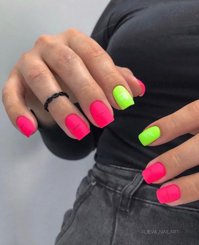 70 Pretty Nails That Are Appropriate To Wear in Summer — Neon Green ...