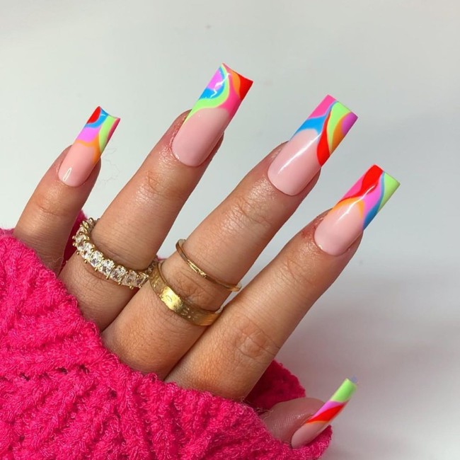 70 Pretty Nails That Are Appropriate To Wear in Summer — Bold French Nails