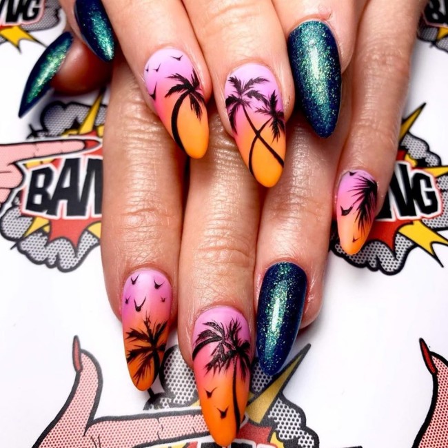 70 Pretty Nails That Are Appropriate To Wear in Summer — Tropical and Shimmery Nails