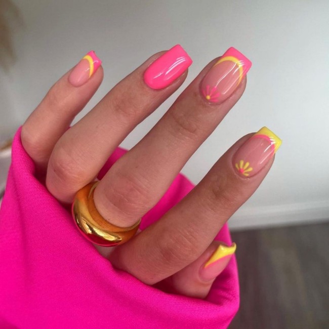 70 Pretty Nails That Are Appropriate To Wear in Summer — Buttercup & Pink Nails