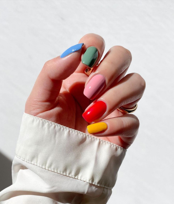 100 Cute Skittle Nails in 2022 — Multi-Colored Nails