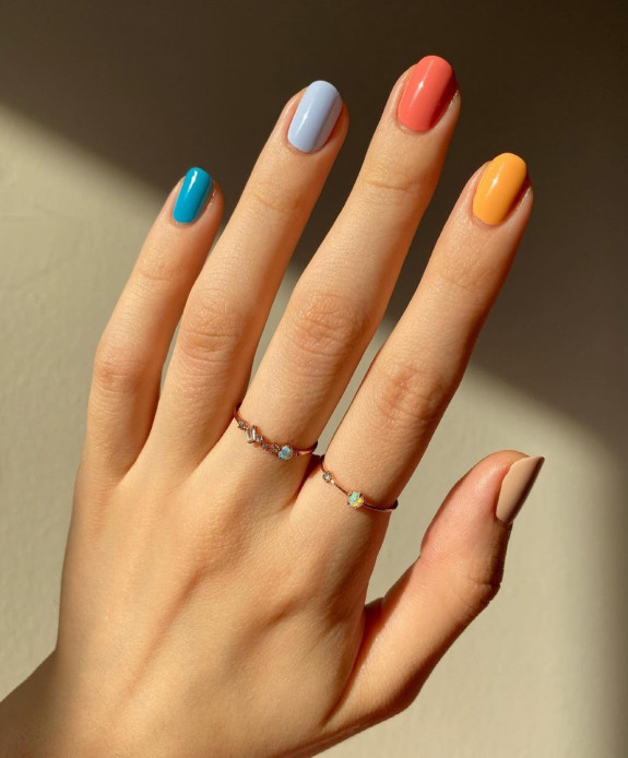 100 Cute Skittle Nails in 2022 — Soft Skittle Short Nails