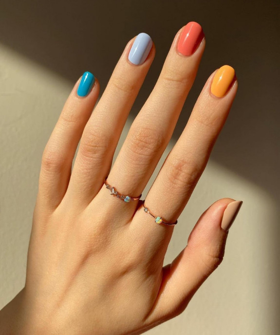 100 Cute Skittle Nails in 2022 — Fall Shade Skittle Nails