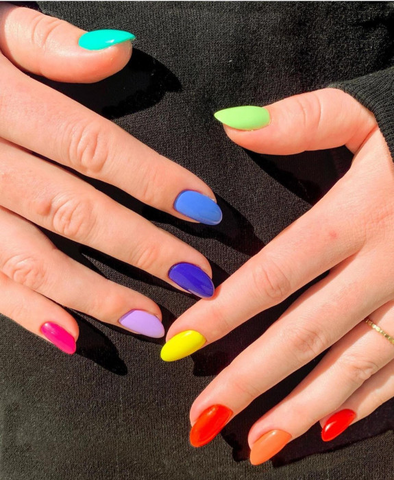 100 Cute Skittle Nails in 2022 — Bold + Colorful Nails