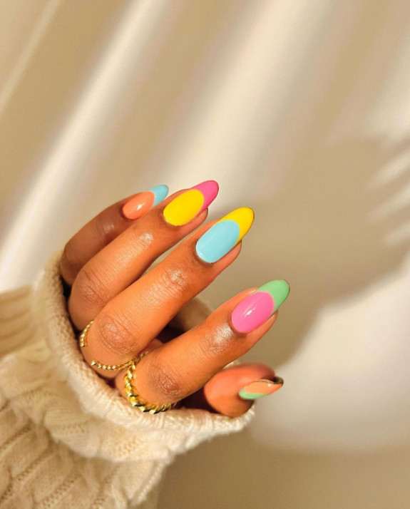 100 Cute Skittle Nails in 2022 — Bright & Colorful Nails + French Tips