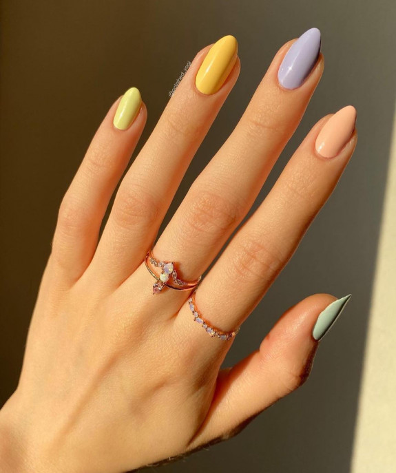 100 Cute Skittle Nails in 2022 — Soft Pastel Rainbow Nails