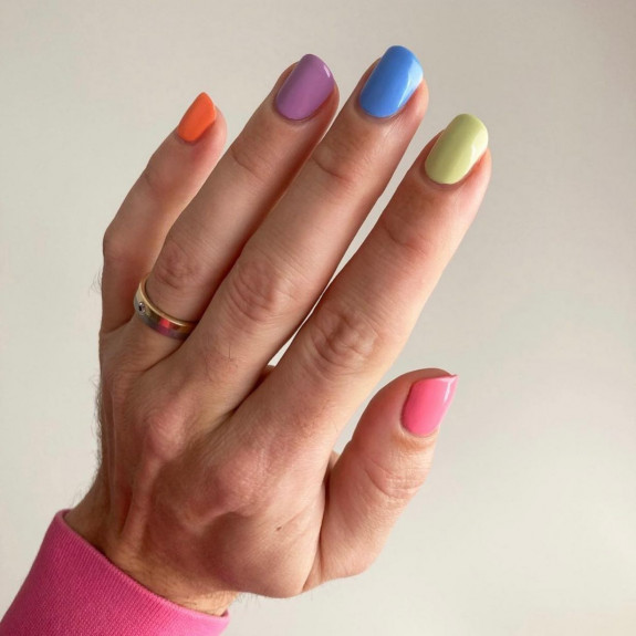 100 Cute Skittle Nails in 2022 — Skittle Short Nails