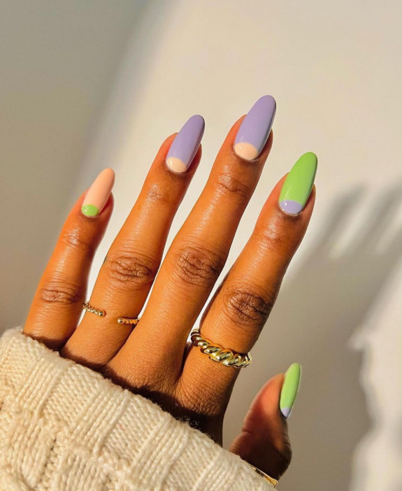 100 Cute Skittle Nails in 2022 — Three Tone Nails