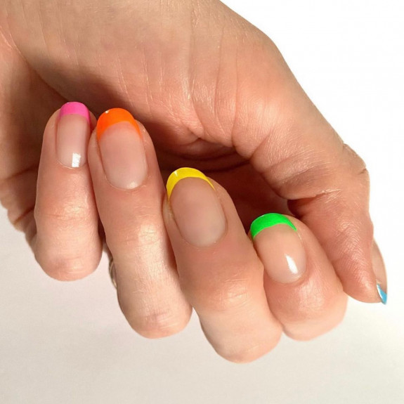 100 Cute Skittle Nails in 2022 — Color Line French Nails