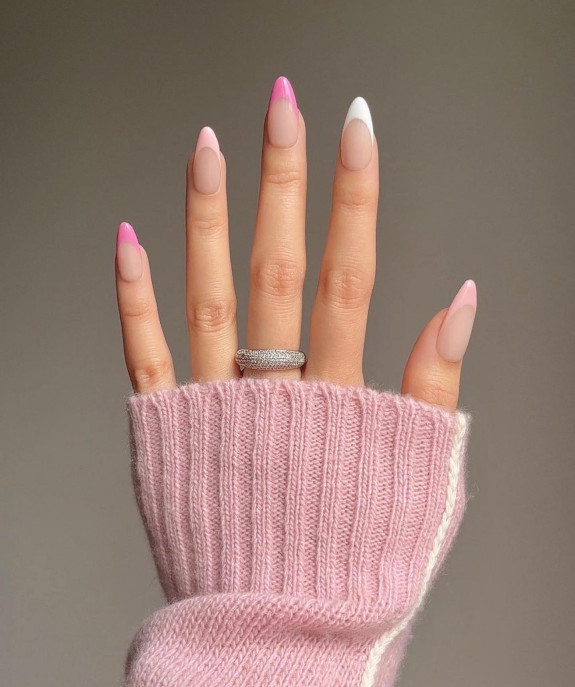 30 Spring Minimalist Nails — Shades of Pink French Tip Nails