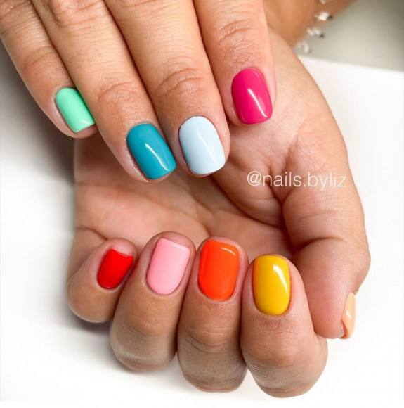 100 Cute Skittle Nails in 2022 — Bright and Bold Short Nails