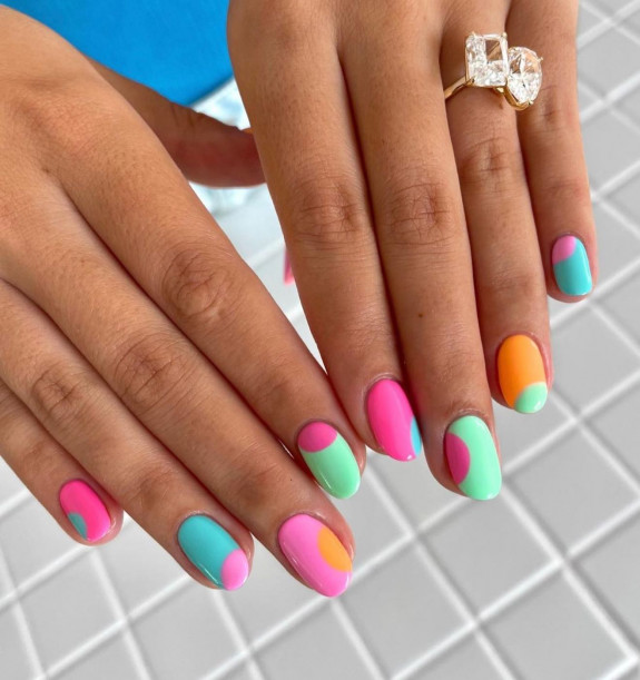 100 Cute Skittle Nails in 2022 — Colorful Abstract Short Nails