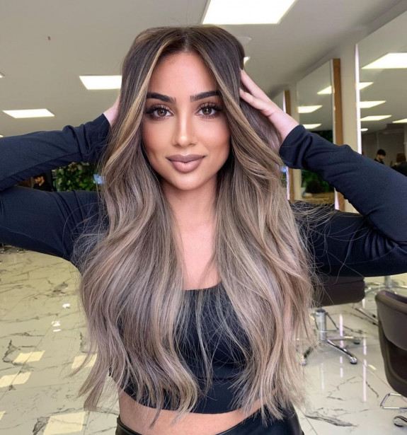 45 Trendy Long Haircuts — Money Piece Highlights