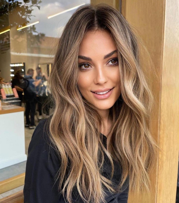 45 Trendy Long Haircuts — Caramel + Honey Long Hair