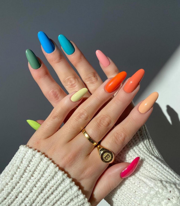 100 Cute Skittle Nails in 2022 — Cool & Warm Tone Skittle Nails