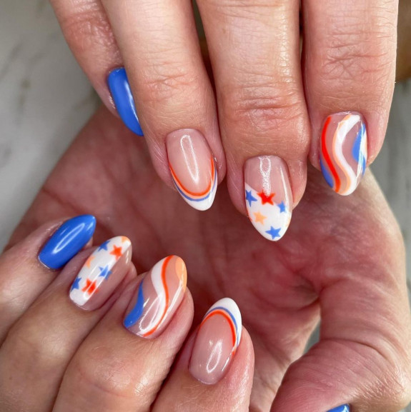 45 Patriotic Nail Designs — 4th Of July Sheer Nails