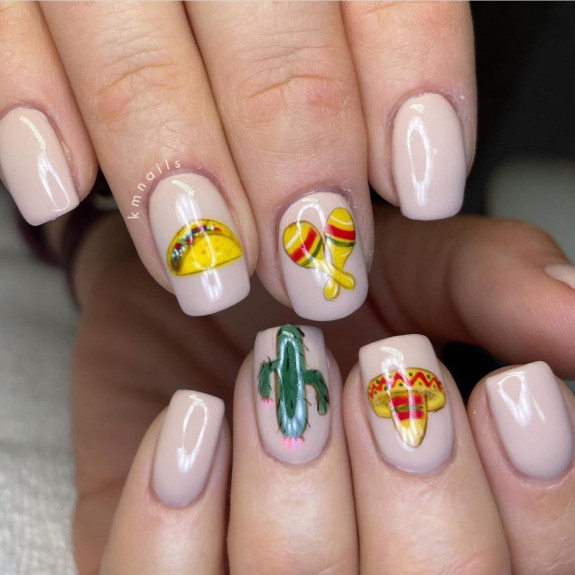 painted desert nails, cactus nail designs, desert nail art designs, cactus nails, cactus nail ideas, summer nail art, western nails, simple cactus nail art, country western nails, rodeo western nails