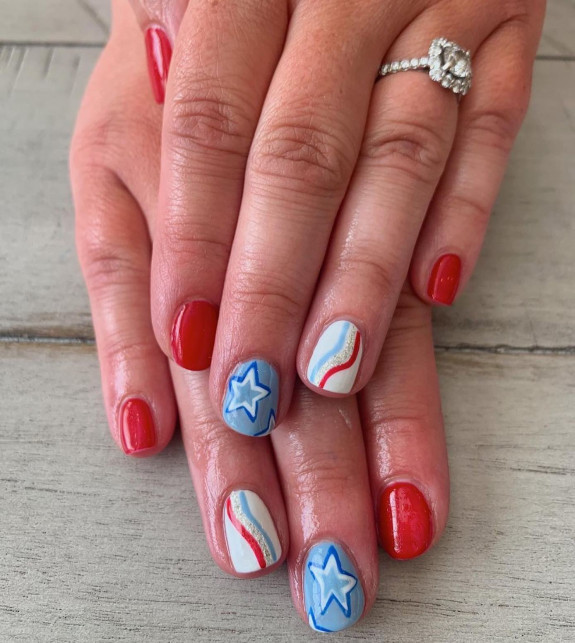 45 Patriotic Nail Designs — Mix and Match Patriotic Nail Design