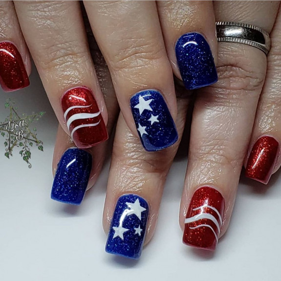 patriotic nails, patriotic nail designs,4th of july nails,  red, white and blue nails, patriotic gel nail designs, patriotic nails easy, patriotic acrylic nails, red, white and blue nail art designs, red and blue nails designs, patriotic 4th of july nail ideas, simple red and blue nails, memorial day nails