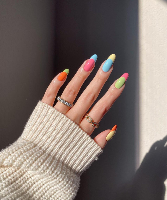 100 Cute Skittle Nails in 2022 — Sweet Color Skittle Nails